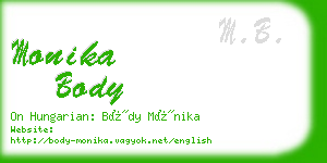 monika body business card